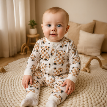 TEADDY BEAR PATTERNED ROMPER