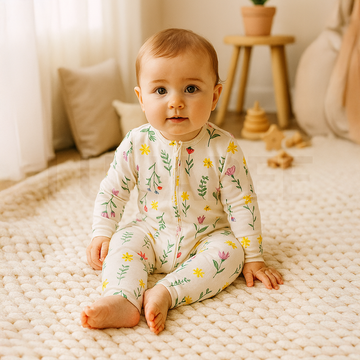 OFF WHITE FLORAL SLIM FITTED ROMPER