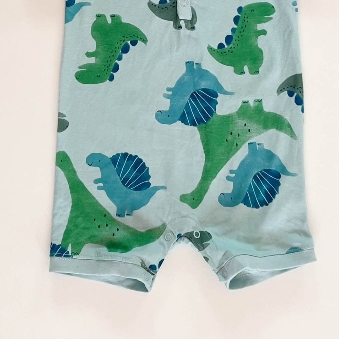 BLUE DINO HOODED JUMPSUIT