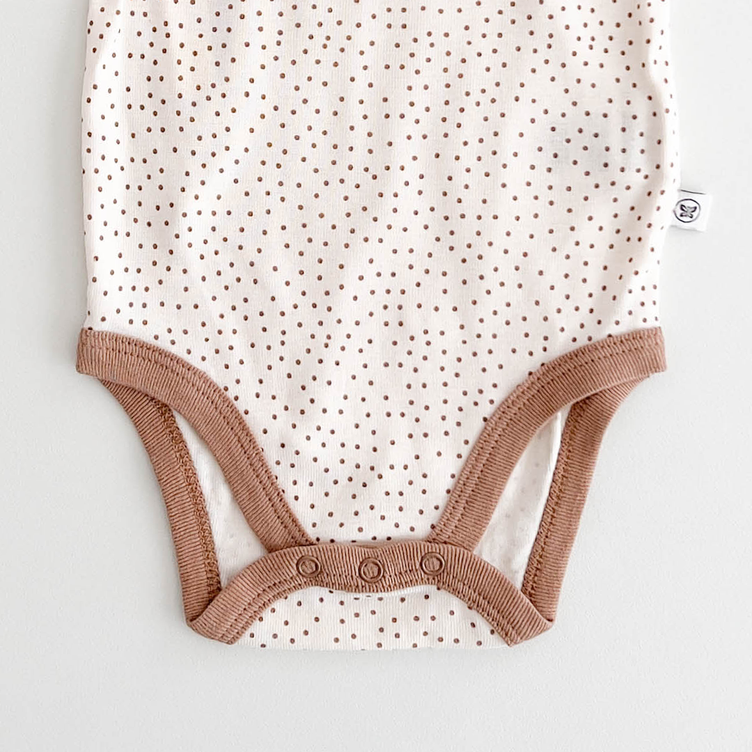 BROWN DOTTED ONESIE