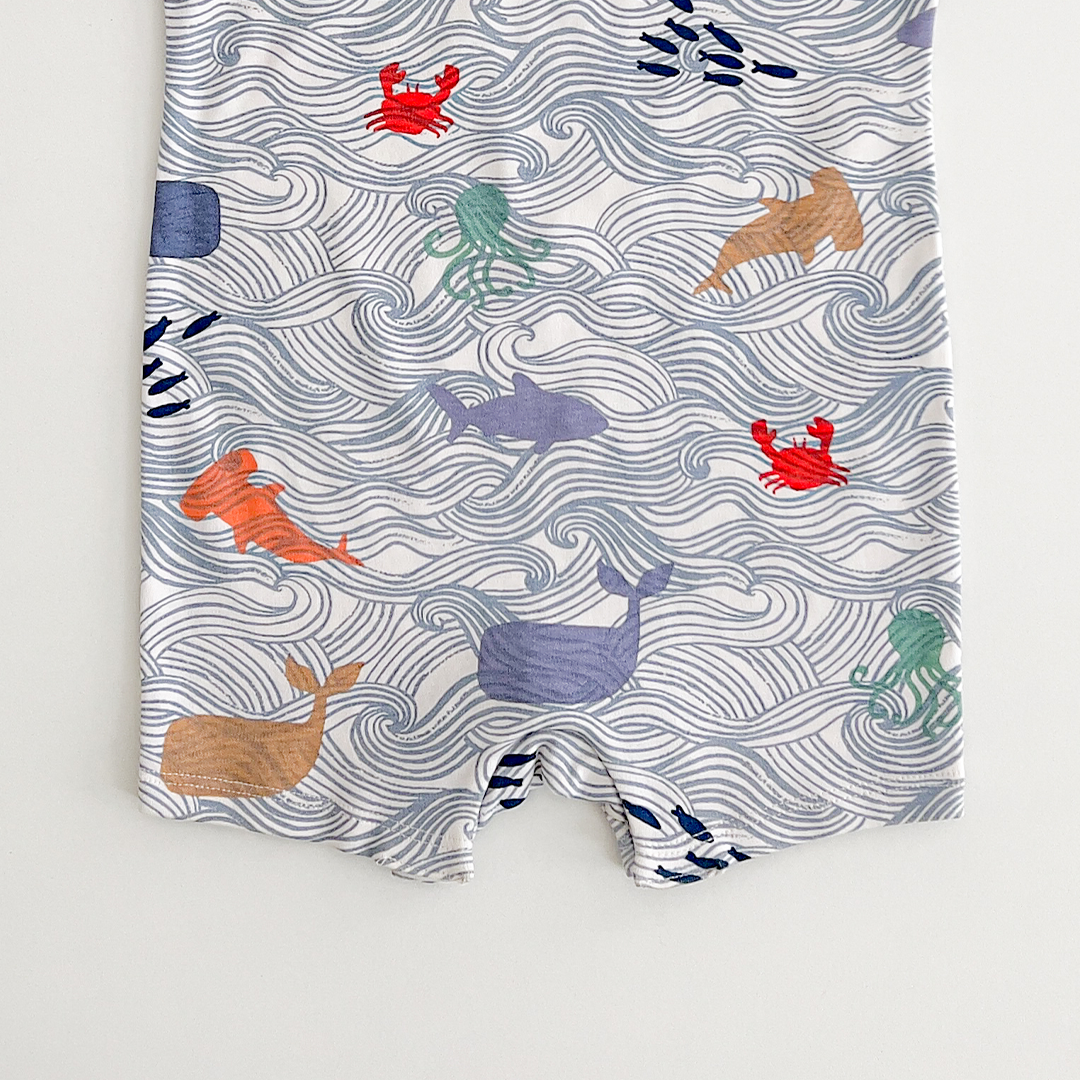 BLUE OCEAN PATTERNED JUMPSUIT