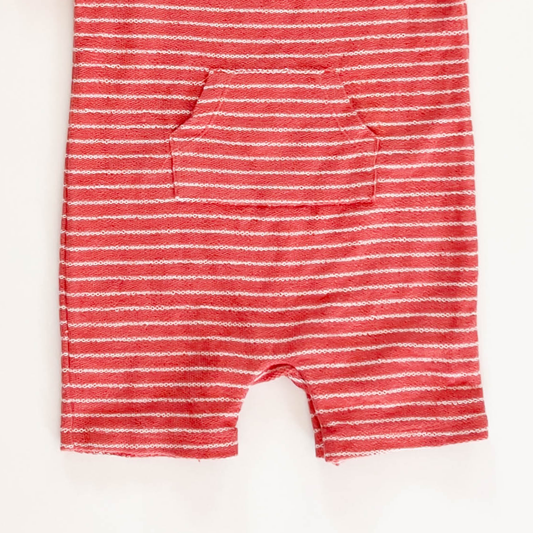 BRICK RED STRIPED JUMPSUIT
