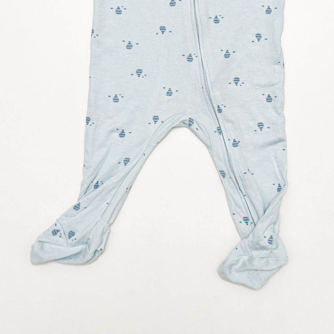 BLUE PATTERNED VISCOUS SLEEPSUIT