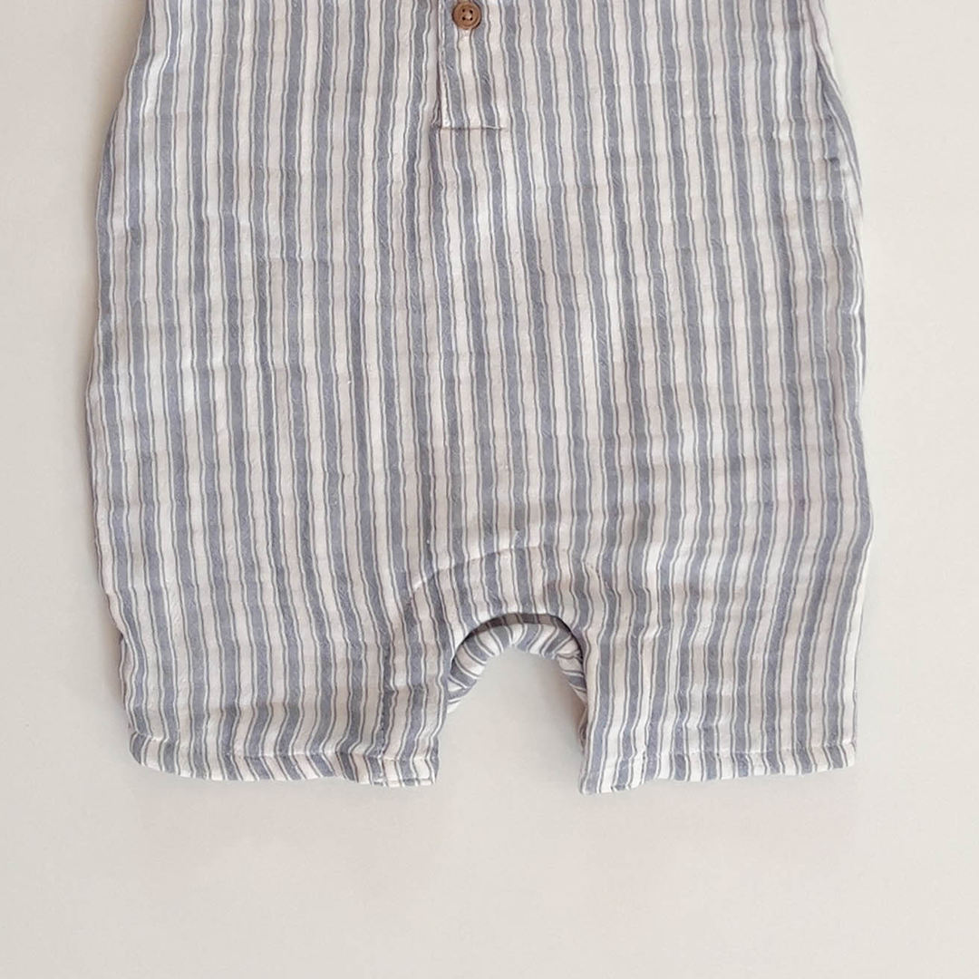 BLUE AND WHITE LINNED MUSLIN JUMPSUIT