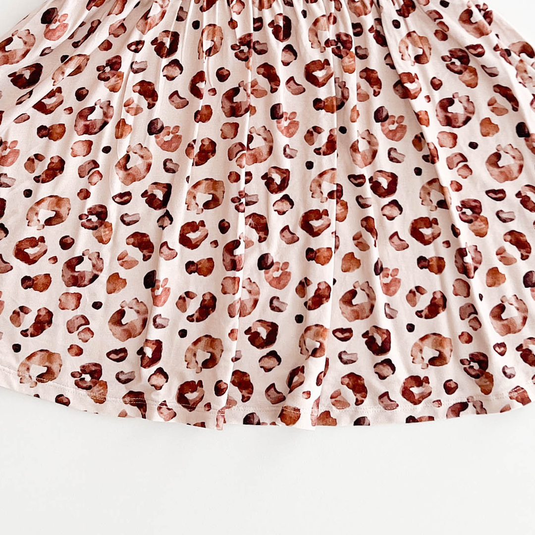 BROWN ANIMAL PATTERNED FROCK