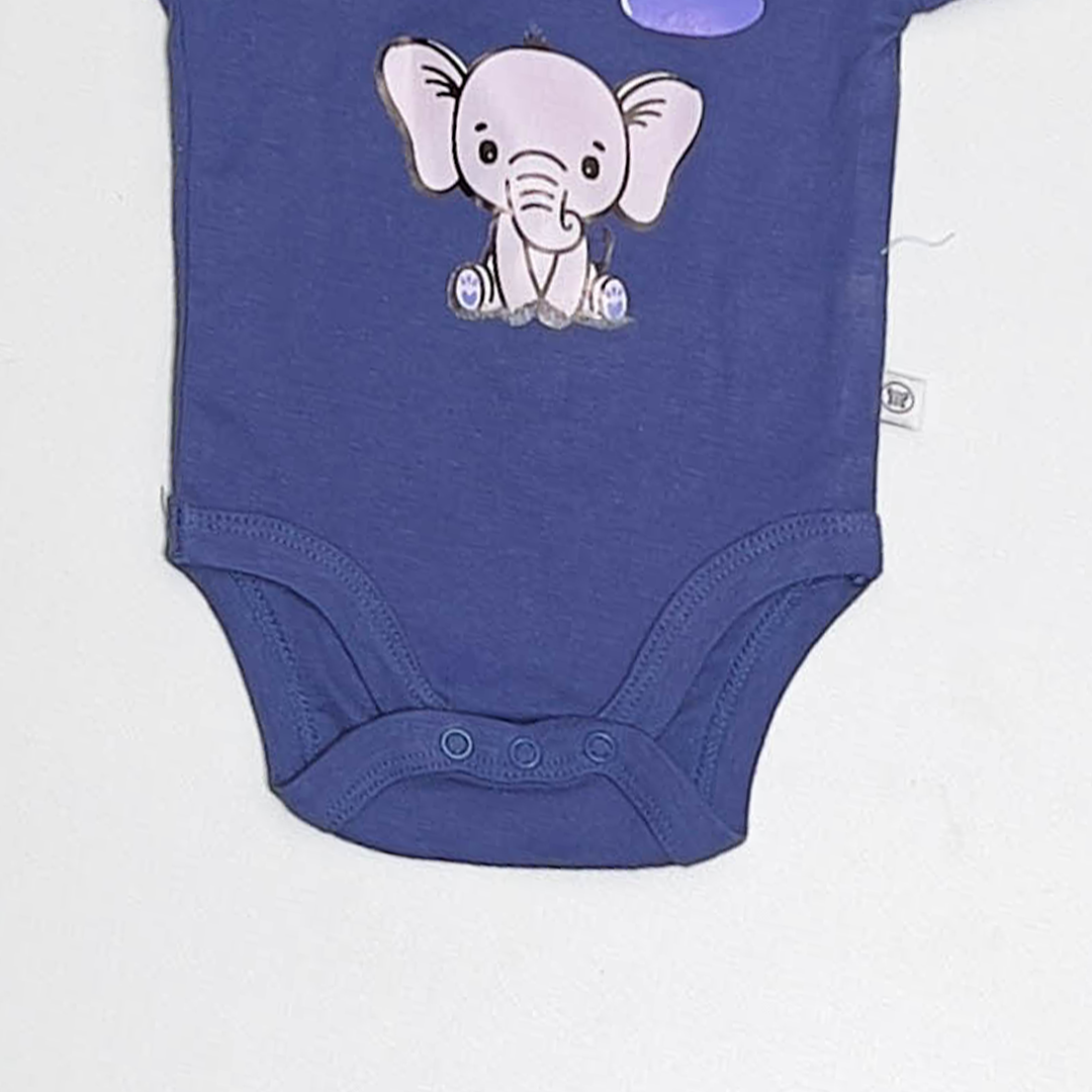 BLUE ELEPHANT PRINTED ONESIE