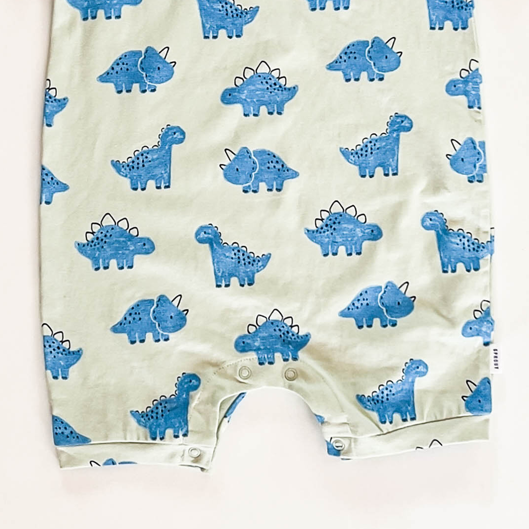 BLUE DINO PATTERNED JUMPSUIT