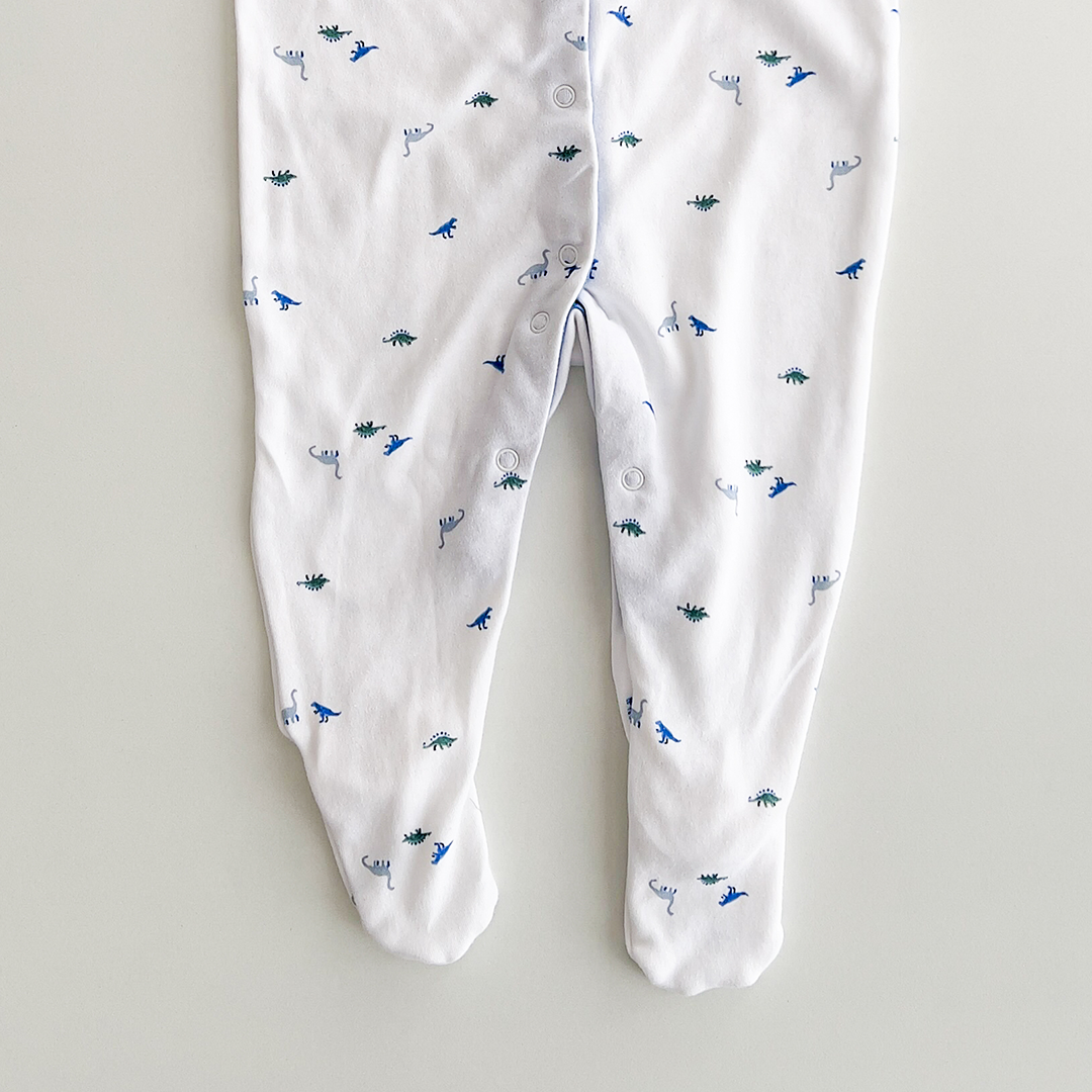 BLUE DINO  PRINTED SLEEPSUIT