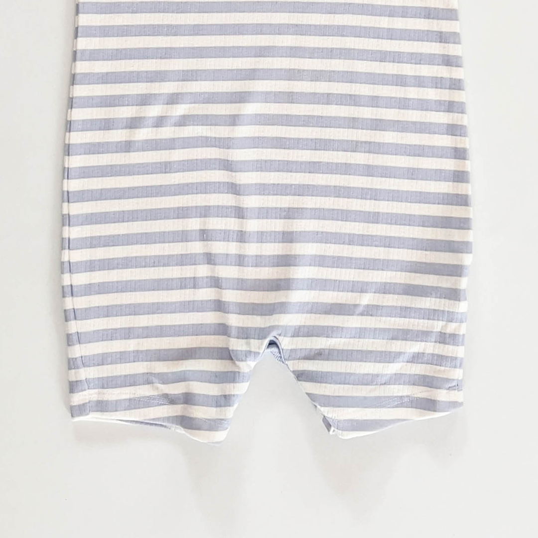 BLUE AND WHITE STRIPES RIBBED JUMPSUIT