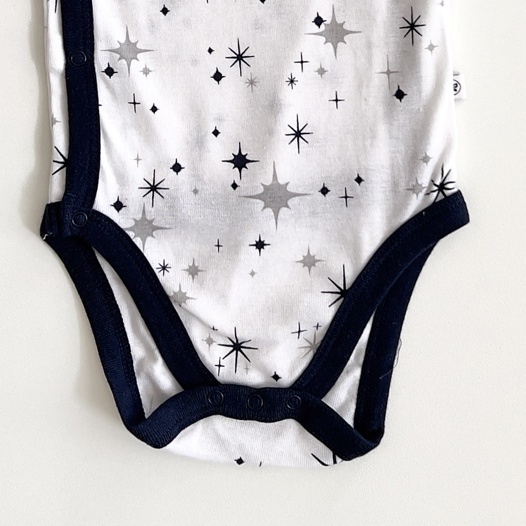 BLUE AND GREY STAR PRINTED ONESIE