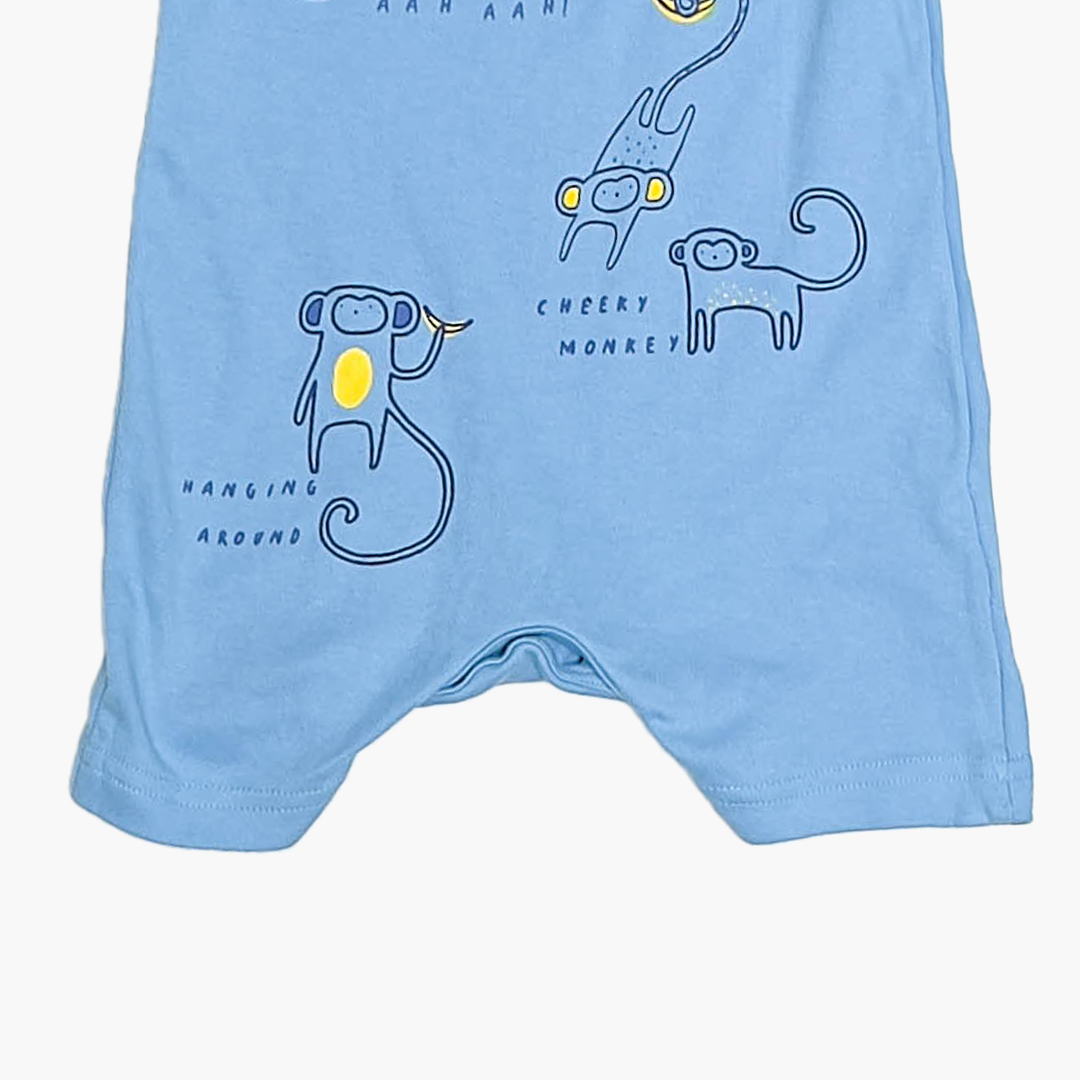 BLUE MONKEY PRINTED JUMPSUIT