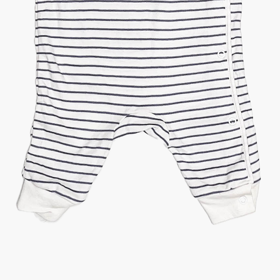 BLUE AND WHITE STRIPED ROMPER