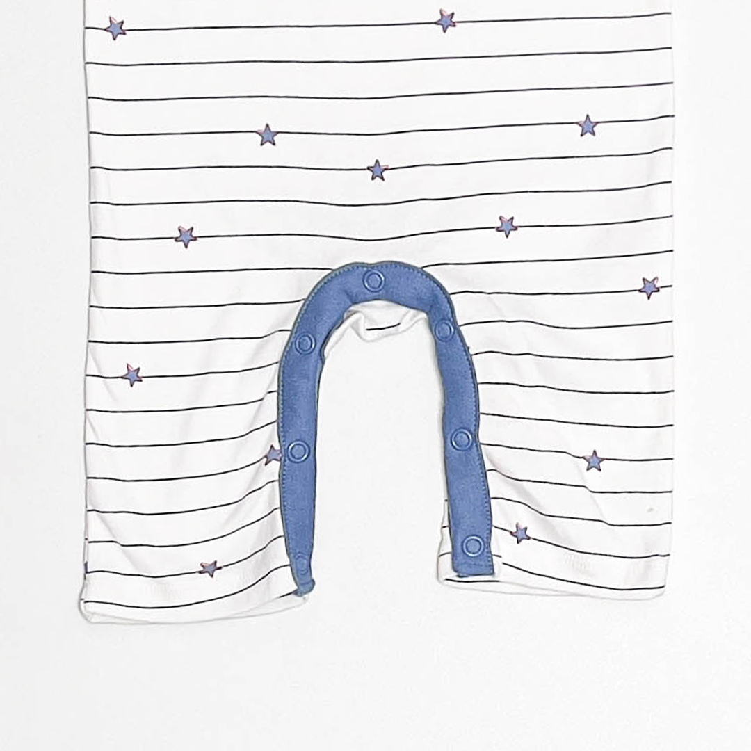 BLUE STRIPED STAR ROMPER