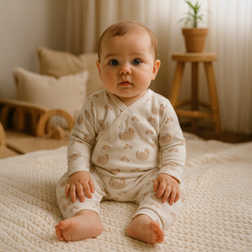 WHITE SWAN PRINTED KNITTED ROMPER