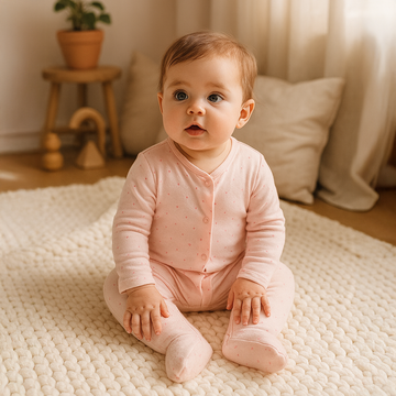 PINK LOVE PRINTED SLEEPSUIT