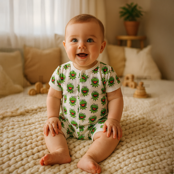 GREEN FROG PRINTED JUMPSUIT