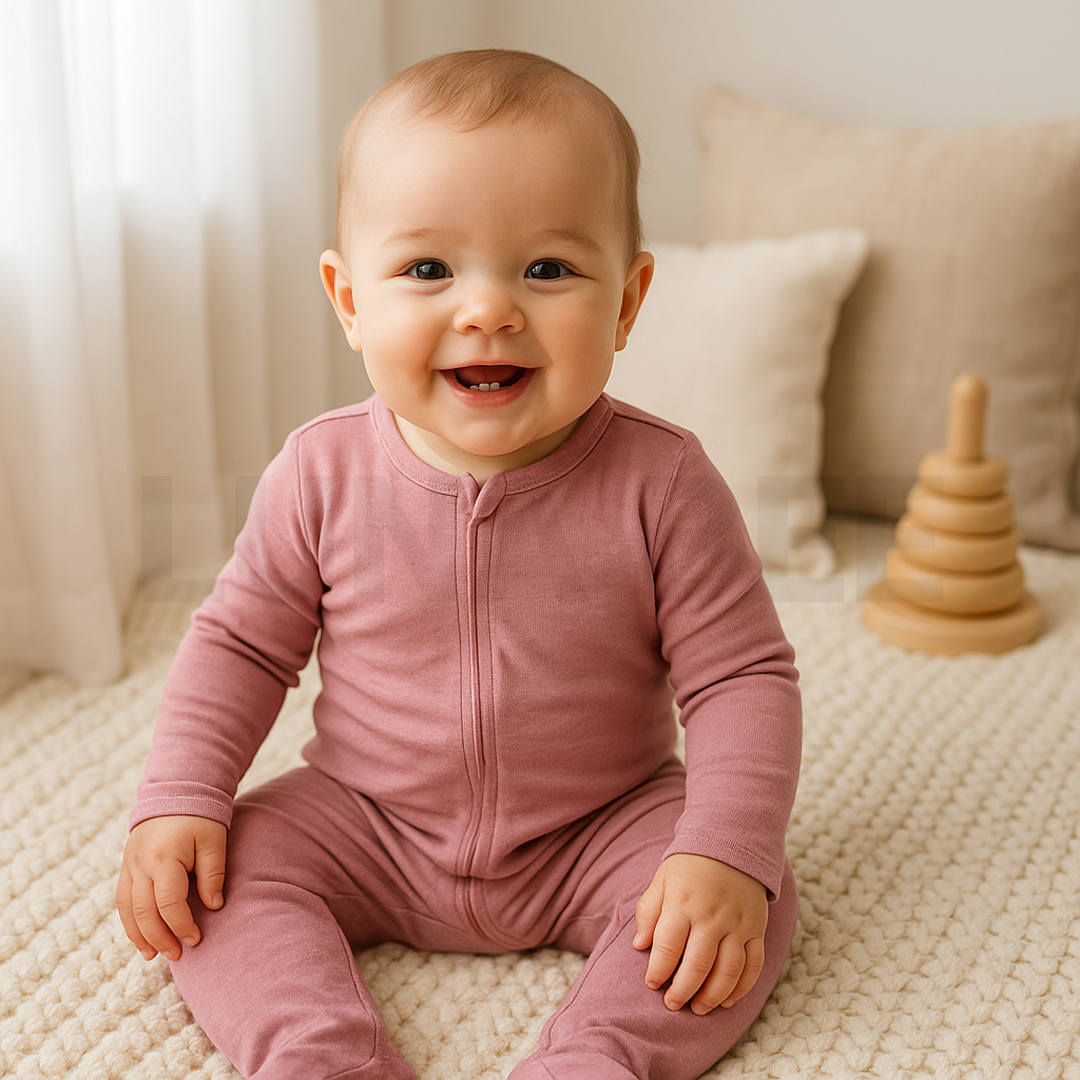 PASTEL PINK VISCOUS SLEEPSUIT