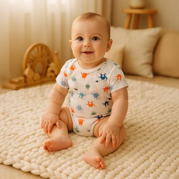 MULTICOLOUR PRINTED ONESIE