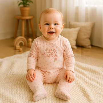 PREMIUM PINK FLORAL LACE SLEEPSUIT