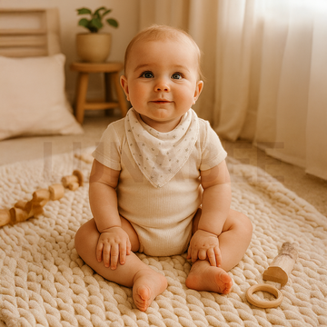 WHITE STAR PRINTED BIBS