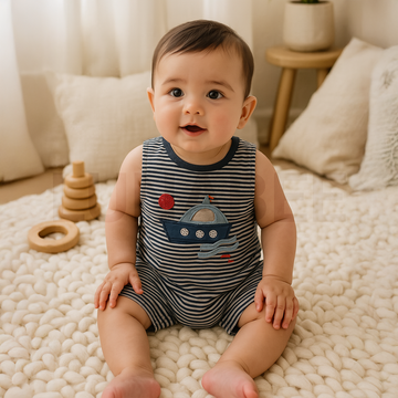 SLEEVLES STRIPED JUMPSUIT