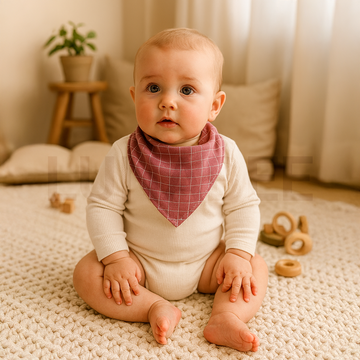 LAVENDER CHECK BIBS