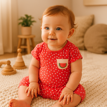 PINK POLKA DOTTED JUMPSUIT