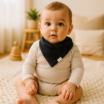 NAVY BLUE RIBBED BIBS