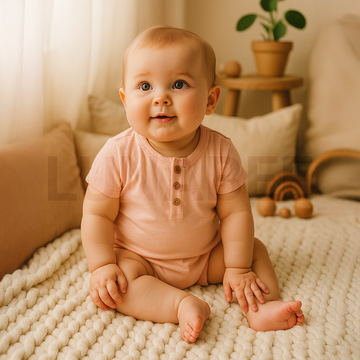 CREAMY PEACH BUTTON JUMPSUIT
