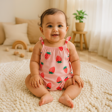 STRAWBERRY PATTERNED FANCY JUMPSUIT