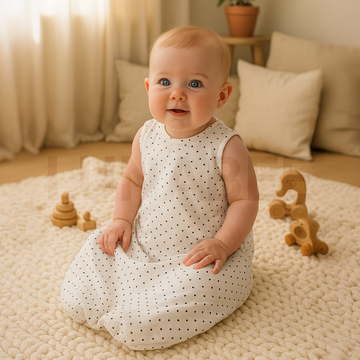 WHITE STAR PRINTED MUSLIN SLEEPING BAG