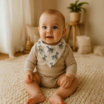 ZEBRA PATTERNED BANDANA BIBS