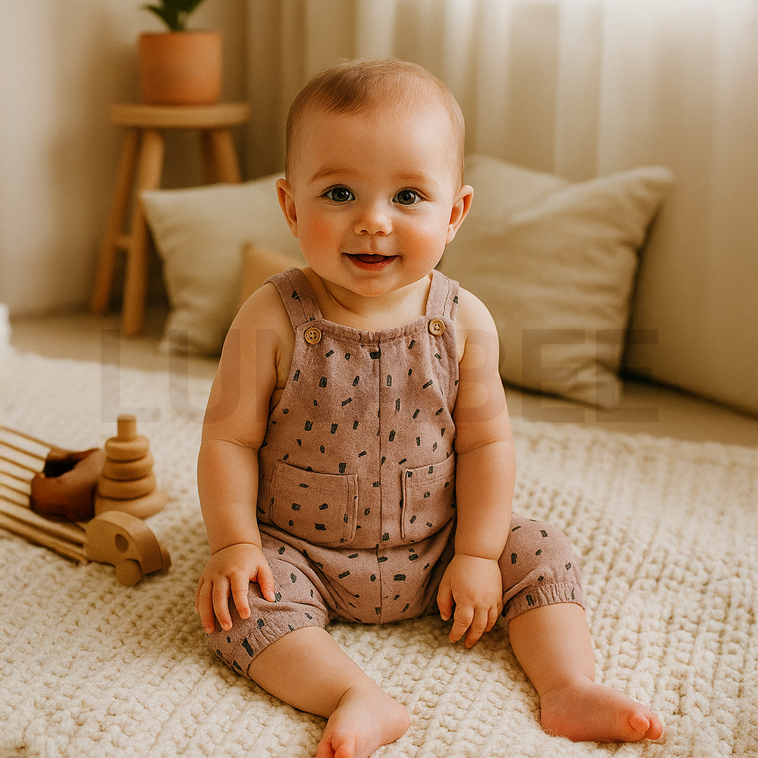 BROWN PATTERNED DUNGAREE