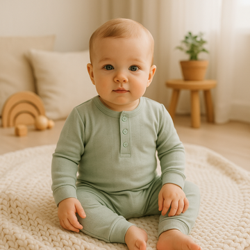PASTEL GREEN POINTELLE ROMPER