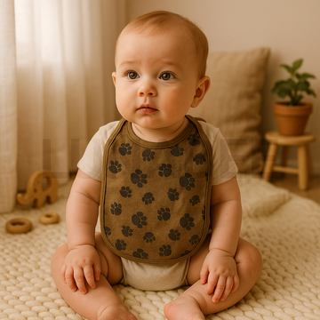 OLIVE GREEN PATTERNED BIBS