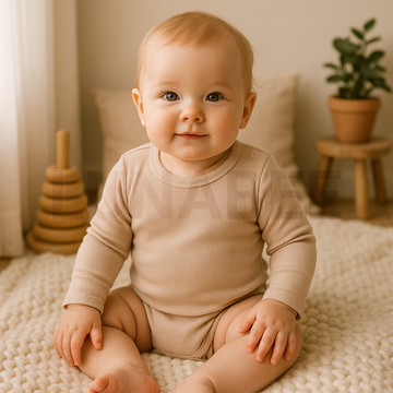 BEIGE RIBBED ONESIE