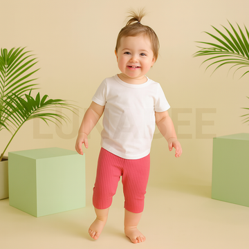 CORAL RIBBED COTTON PANTS