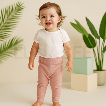 DUSTY PINK RIBBED PANTS