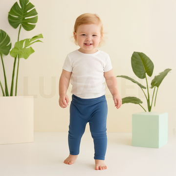 NAVY BLUE RIBBED PANTS