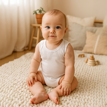 WHITE SLEEVELESS ONESIE