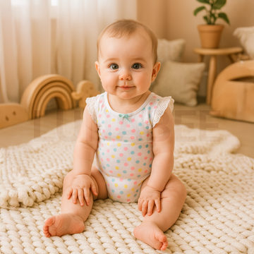 MULTICOLOR DOTTED ONESIE