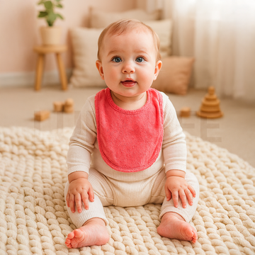 PINK GIRLS ROUND BIBS