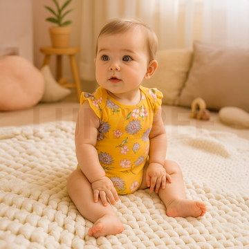 YELLOW FLORAL ONESIE