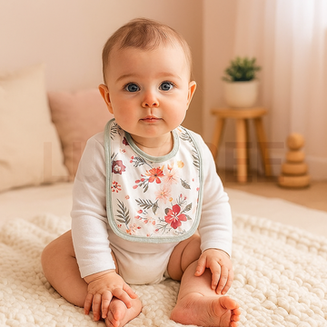 FLORAL ROUND BIBS