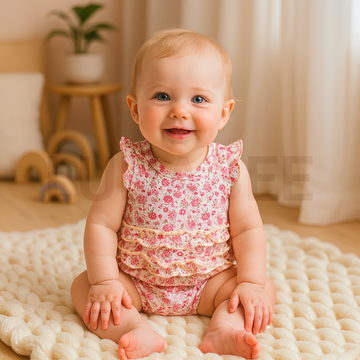 PINK FLORAL ONESIE