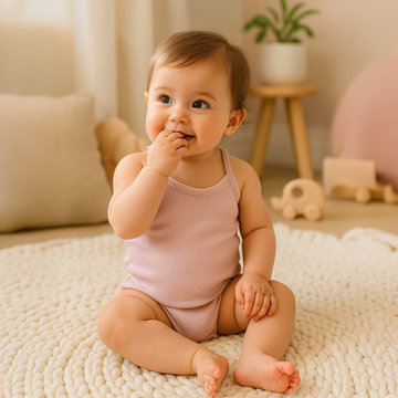 DUSTY PURPLE RIBBED ONESIE