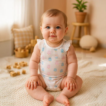 WHITE PRINTED ONESIE