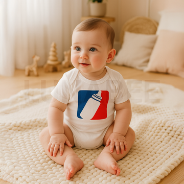 WHITE BOTTLE PRINT ONESIE