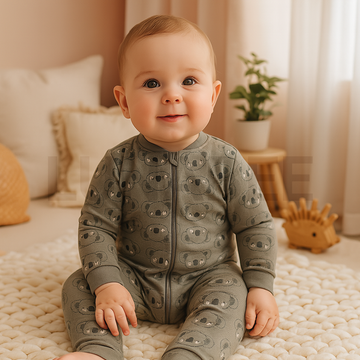 ARMY GREEN PATTERNED ROMPER