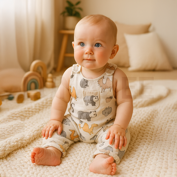 ANIMAL PRINTED RIBBED ROMPER